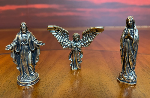 Brass catholic statue - catholic, set