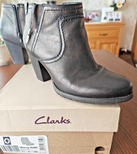 Black Leather Clarks Ankle