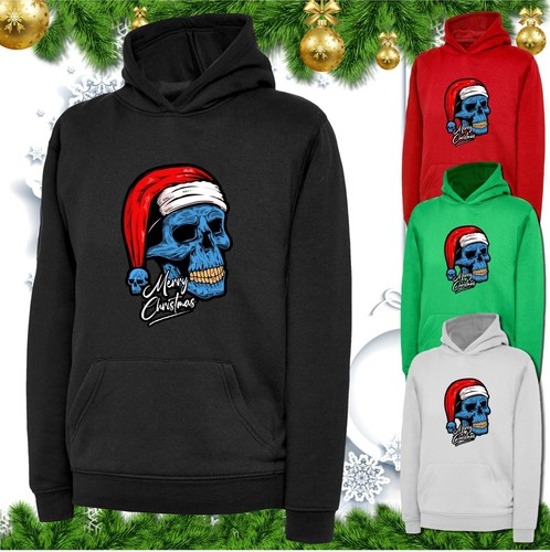 Santa skull merry christmas - skull,