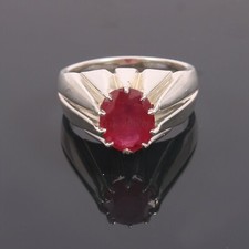 Heated Ruby Gemstone with 925