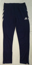 ADIDAS CLIMALITE NAVY LEGGINGS JOGGERS TRACK BOTTOMS PANTS    LARGE   #1190