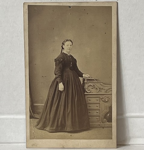 Antique cdv woman crinoline - cdv,