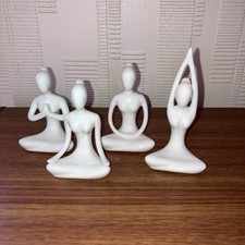 White Yoga Figures - 4 Poses