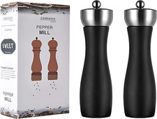 Pack of 2 Salt and Pepper Grinder Set Refillable Manual Salt and Pepper Mills Wo