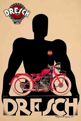 Vintage print scooter dresch - print,