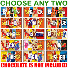 2x Rude Chocolate Bar Wrappers Funny Covers Fun Sexy Gift Naughty Joke Present
