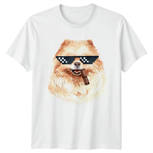 Pomeranian dog thug life pixel - dog,