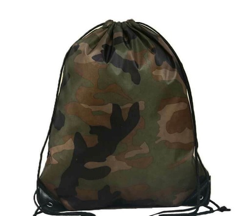 Camo school drawstring - camo, book