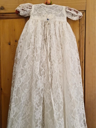 60s lace christening gown - ,