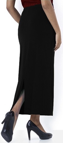 Ladies long pencil skirt black - skirt,