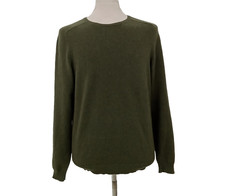 Eric Bompard Men's Jumper Size M Green 100% Cashmere Long Sleeve Used F1