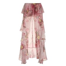 Chiffon Flower Print Ruffle