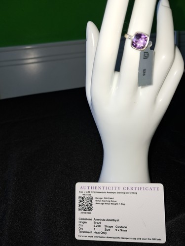 Amethyst sterling silver ring - amethyst,