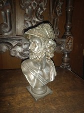 Late 19th Century Spelter Bust of Either Ajax the Great /Menelaus king of Sparta