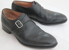 George Cleverley Monk Strap Loafers in Black Leather Size 8.5 / 8