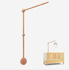 Wooden Baby Mobile Holder – Natural Crib Arm for Nursery Decor & 360° rotatable