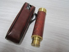 TASCO POCKET TELESCOPE 25X30MM, 1AGST - BRASS & LEATHER WRAPPED