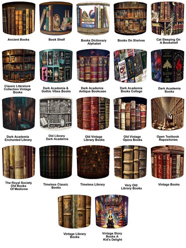 Vintage books lampshades dark - vintage,