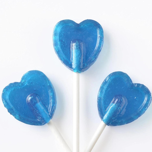 Blue razz heart lollipops 1kg - heart,