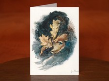 Study of an Oak Leaf by John Ruskin - A5 Art Print Greeting Card