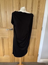 Vivienne Westwood Anglomania Asymmetric Dress Black Jersey Large Vintage 09 Rouc