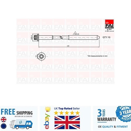Cylinder head bolt - head, set
