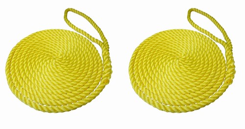 Yellow mooring ropes - yellow,