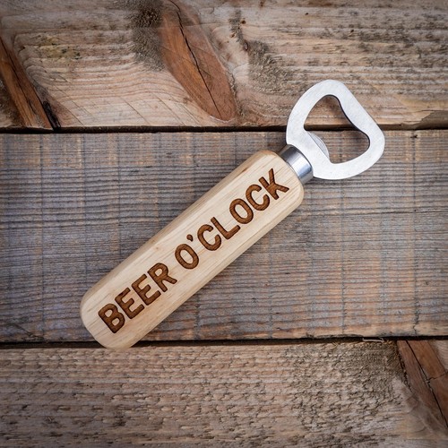 Beer clock wooden engraved - beer,