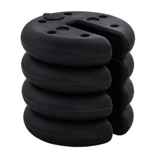 Gazebo Leg Weights Set of 4 Round Heavy Duty Sand Fillable For Canopy Black