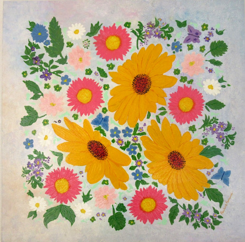 Large original modern flower - large,