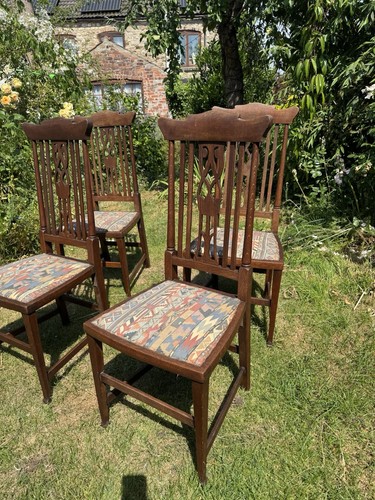 Antique solid oak set - set, four