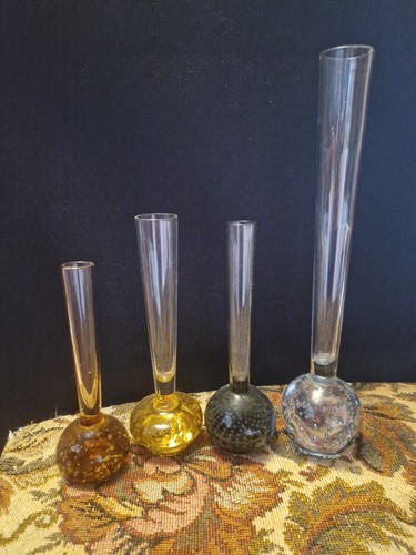Vintage bubble stem vases - vintage,