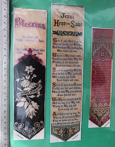 Vintage silk bookmark - 3,