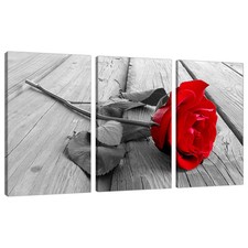 Set of 3 Part Floral Red