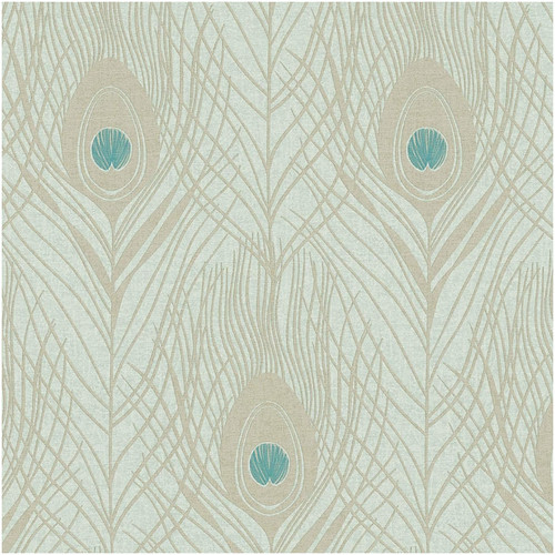 Vinyl wallpaper mint - vinyl, cream