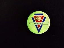 EXTREMELY RARE Vintage ABC MINORS Metal Luminous Pin Badge - White Ltd Edition