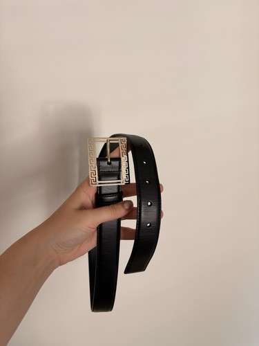 Versace black leather belt - versace,