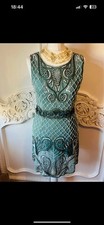 Gorgeous Sequinned Beaded Embellished Short Shift Dress Size 12 TFNC London VGC
