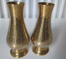 Brass posy vases x 2. Matching