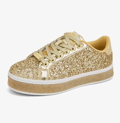 Glitter gold trainers - glitter,