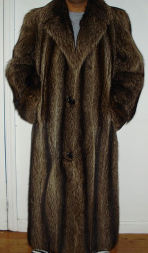 Men long silver raccoon - silver,