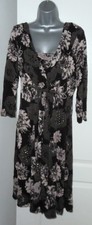 ✿Ladies ROCHA.JOHN ROCHA black mix stretch sequin detail jersey dress size 16✿