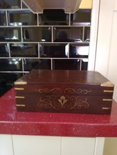 vintage rosewood brass inlaid