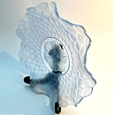 Bagley Blue Glass 'Fish Scales' Plate. Pattern No 3067. 1930s Bagley Glass VGC