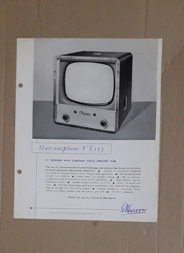 Marconiphone vt153 television - marconiphone,