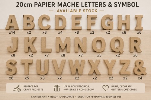 Papier paper mache letters - /,
