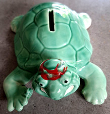 Aardman animation. Frank the Tortoise  ceramic money box.Hand painted highlights