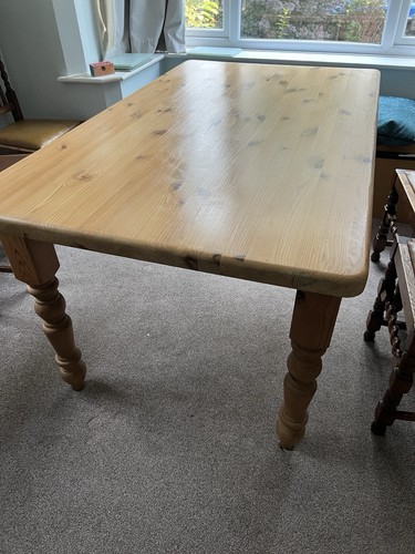 Pine kitchen table - kitchen,