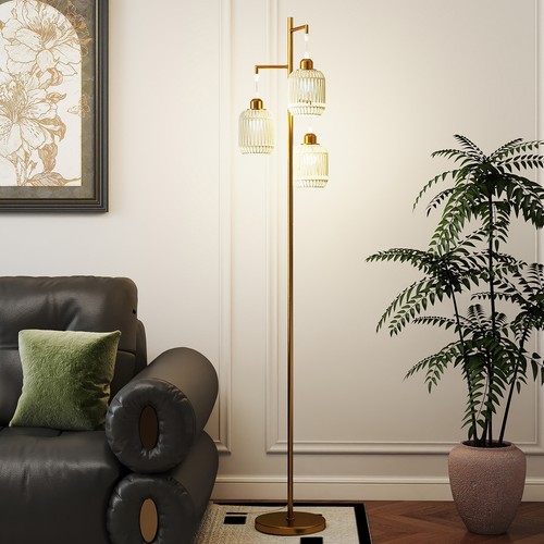 Light floor lamp with - 3-light, boho