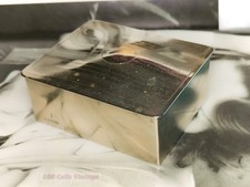 Small silver plated 8cm Vintage Cigarette/Cigar Box Humidor-Tobacciana-D